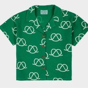 Bobo choses Green Shirt with Pretzel Pattern size 6-7
